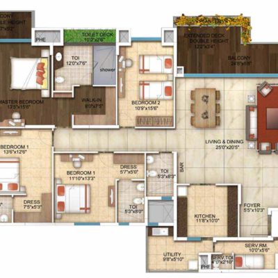4 Bedroom-Floor Plan-The five Summits Address in whitefield