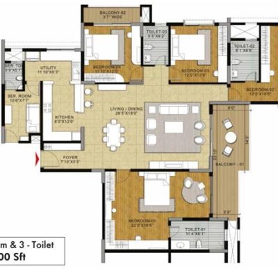 Fern 4BHK 3T Floor Plans
