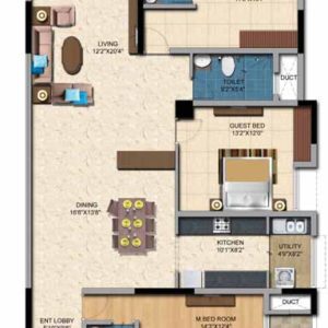 3BHK- 2192 Sft Salarpuria Casa Irene Floor Plan 