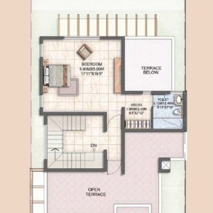 Villa Type A1 second  floor plan