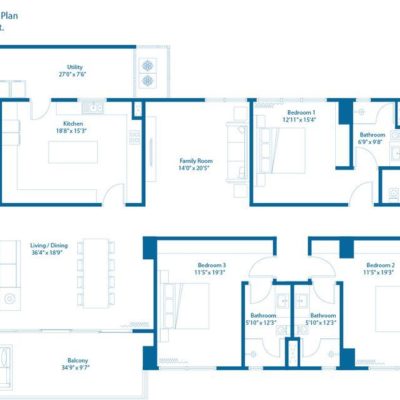 4 Bedroom Floor Plan - Embassy Lake Terraces