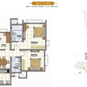 2.5 Bedroom Prestige Sunrise Park Floor Plan