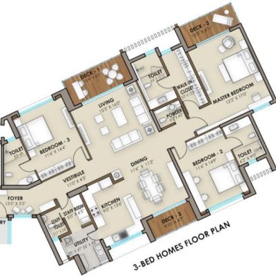 3 Bedroom Floor Plan - Phoenix One Bangalore West