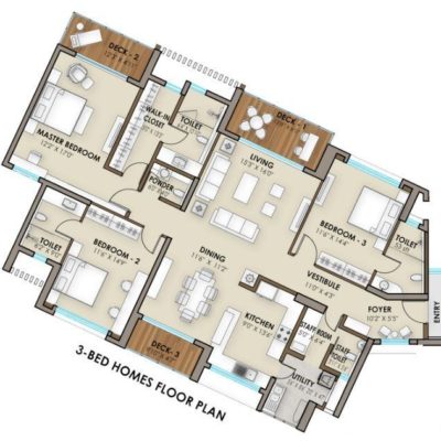 3 Bedroom Floor Plan -Phoenix One Bangalore West