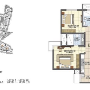 Type B10 2 Bedroom Prestige Song of the South floor plan