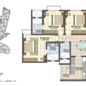 Type D2 3 Bed Prestige Song of the south Floor Plans