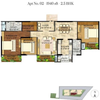 Manikchand 117FF 2.5 BHK Floor Plan