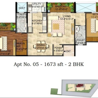 Manikchand 117FF 2 BHK Floor Plans