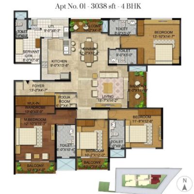 Manikchand 117FF 4 BHK Floor Plans