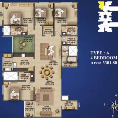 Sobha Indraprastha 4 Bedroom Plans