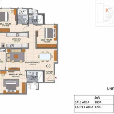 prestige-north-point-3-bhk-plan