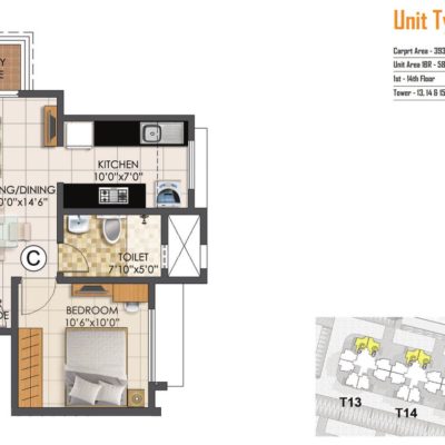 prestige-primrose-hills-1-bedroom-plan