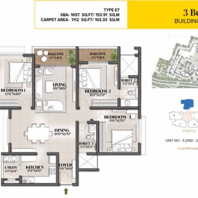prestige-city-avalon-park-3-bedroom-plan
